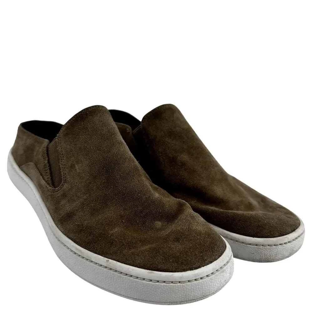 Vince Verrell Suede Slip On Sneakers Mule Suede Leather Round Toe Tan 5.5M
